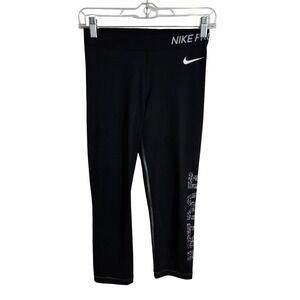 Nike Pro Leggings Women's Small Black Compression Dri Fit Athletic Workout